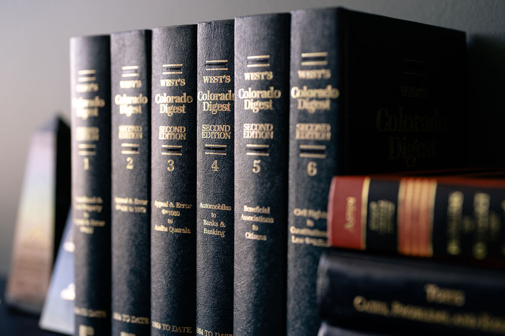 Legal books on shelf.